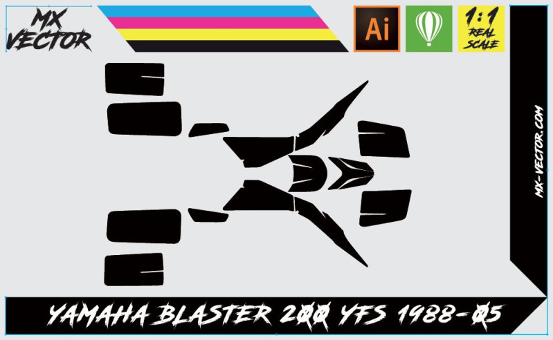 Gabarits Déco Quad Blaster 200 YFS 1988-05| MX-Vector.com