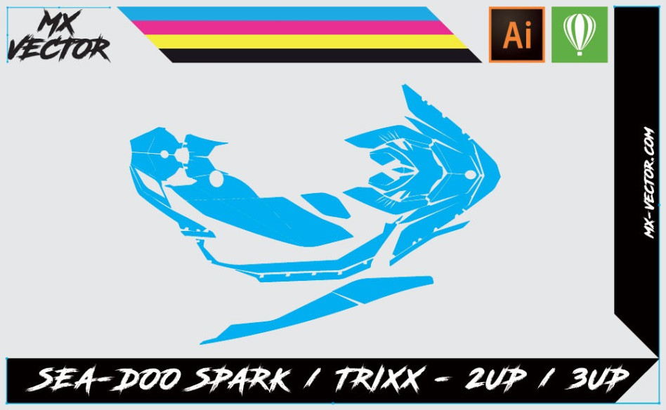 Template Déco Sea-Doo Spark / Trixx - 2UP & 3UP 2013-23 | MX-Vector