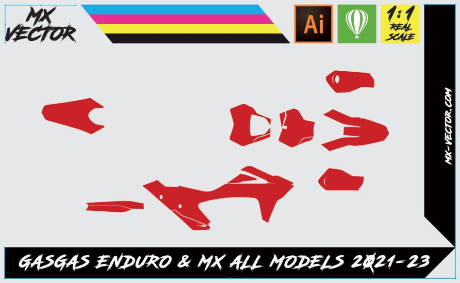 Gas Gas Enduro MX All Models 2021-23 Graphic Template | MX-Vector